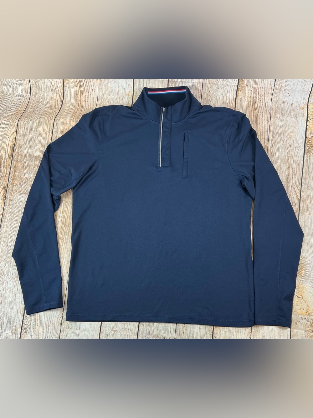 4 Fourlaps Venture 1/4 Zip Pullover Running Shirt Blue Long Sleeve Size Large